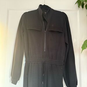 Zella Black Long-Sleeve Activewear Jumpsuit